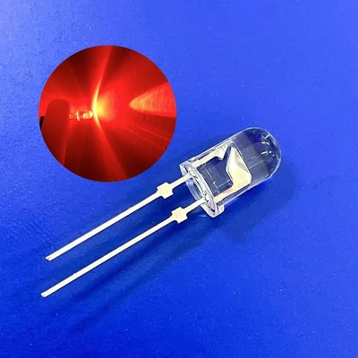 교통 경보등 LED 다이오드 5mm 둥근 머리 620nm 12000mcd 단지 핀