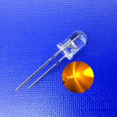 5mm LED 노란색 색상 590nm 10000mcd 투명 둥근 머리 교통 경고등