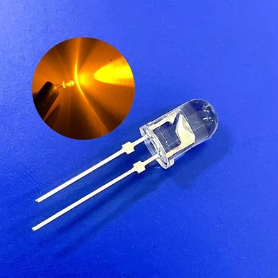 5mm 앰버 컬러 590nm 슈퍼 밝은 12000mcd 교통 경보등을 위한 막대기와 함께 짧은 핀