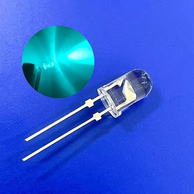 5mm 교통 경보등 LED 다이오드 500nm 파란색 녹색 색상 13800mcd 짧은 스톱퍼 핀