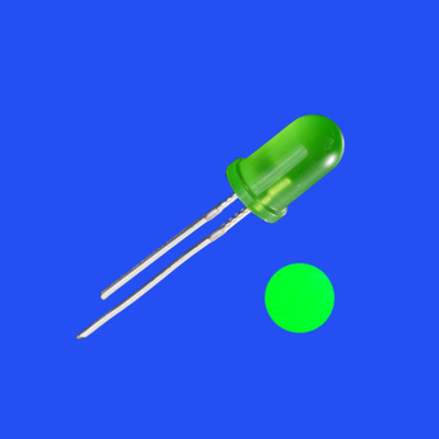 5mm 2Hz 1/8 Duty Cycle 12V 색조 안개 녹색 색상 520nm 2000mcd 60° 저항 융합 플래싱 LED